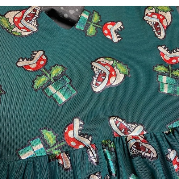 Piranha Plants Sheer Midaxi Dress Blackmilk Size L - Picture 2 of 3